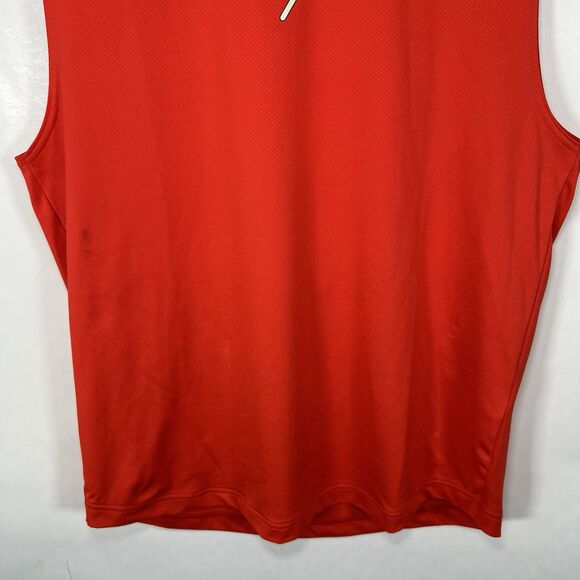 Under Armour Sport Sleeveless Hoodie Mens Size Medium Orange Back Zipper Pocket - Picture 4 of 13